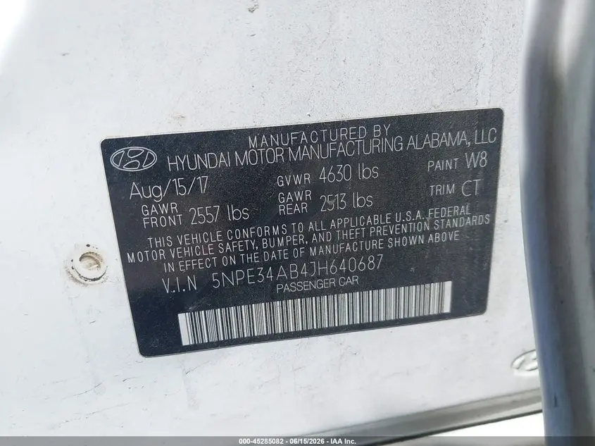 2018 HYUNDAI SONATA SPORT 2.0T