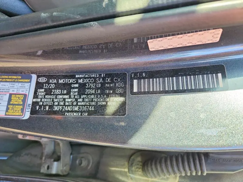 2021 KIA FORTE LXS  