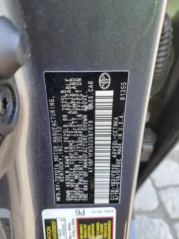 2012 TOYOTA CAMRY BASE  