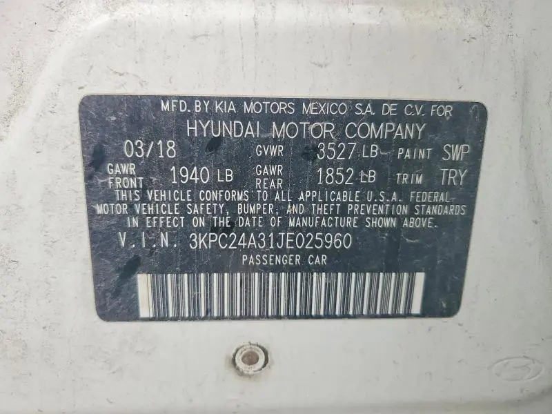 2018 HYUNDAI ACCENT SE  