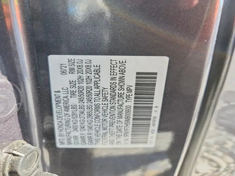 2021 HONDA PASSPORT EXL  