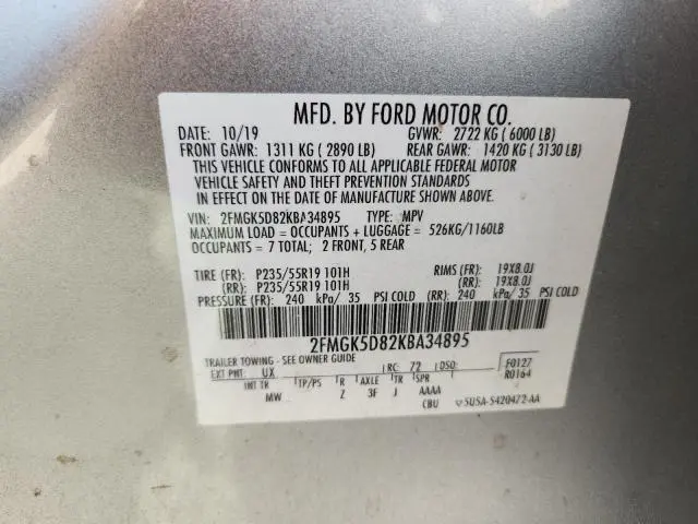 2019 FORD FLEX LIMITED  