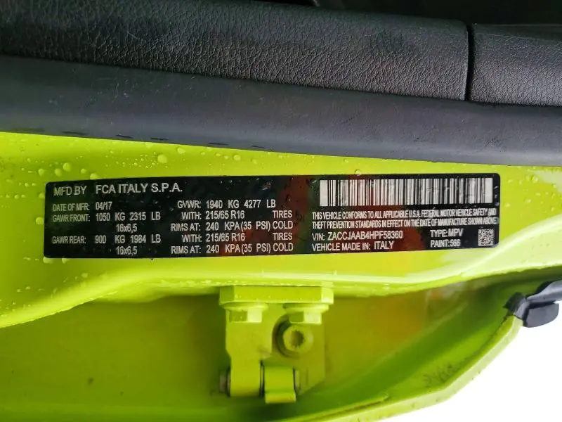 2017 JEEP RENEGADE SPORT  