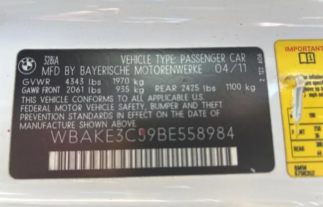 2011 BMW 328 I  