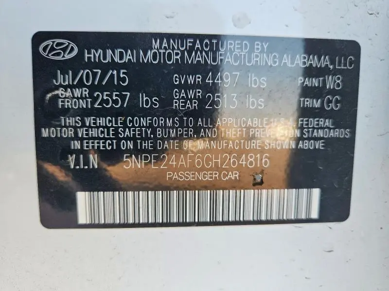 2016 HYUNDAI SONATA SE  