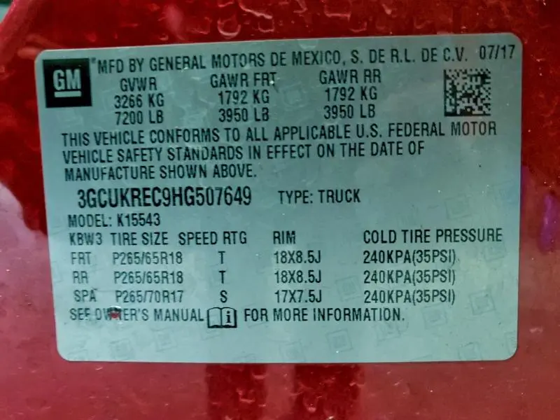 2017 CHEVROLET SILVERADO K1500 LT  