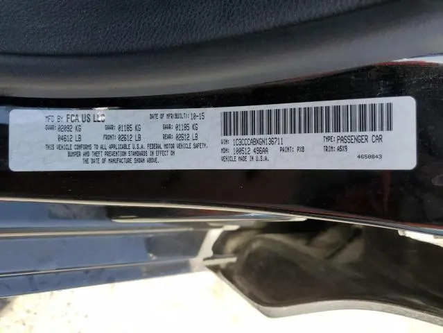 2016 CHRYSLER 200 LIMITED  
