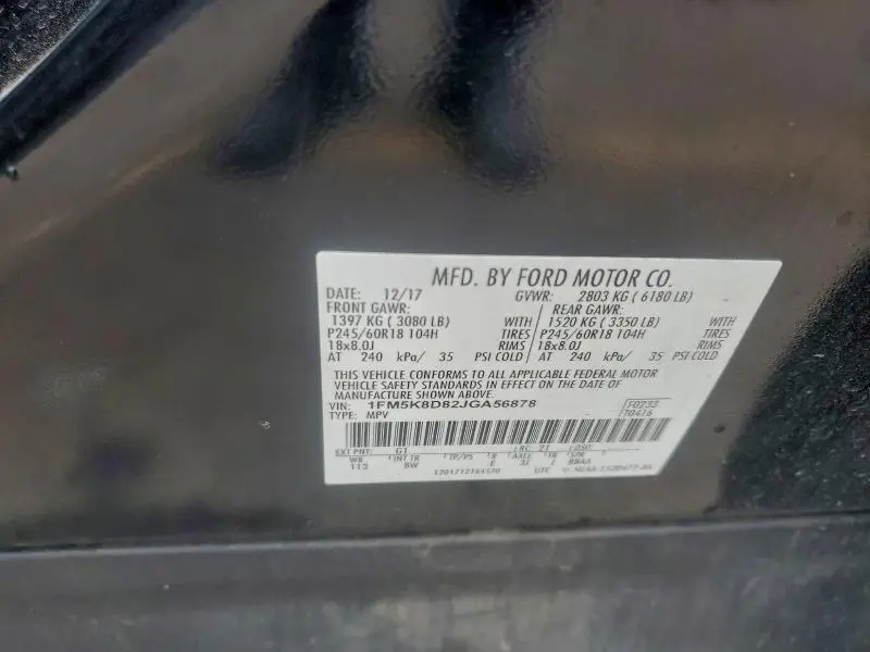 2018 FORD EXPLORER XLT  