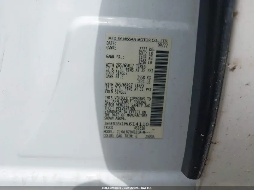 2023 NISSAN FRONTIER SV 4X4