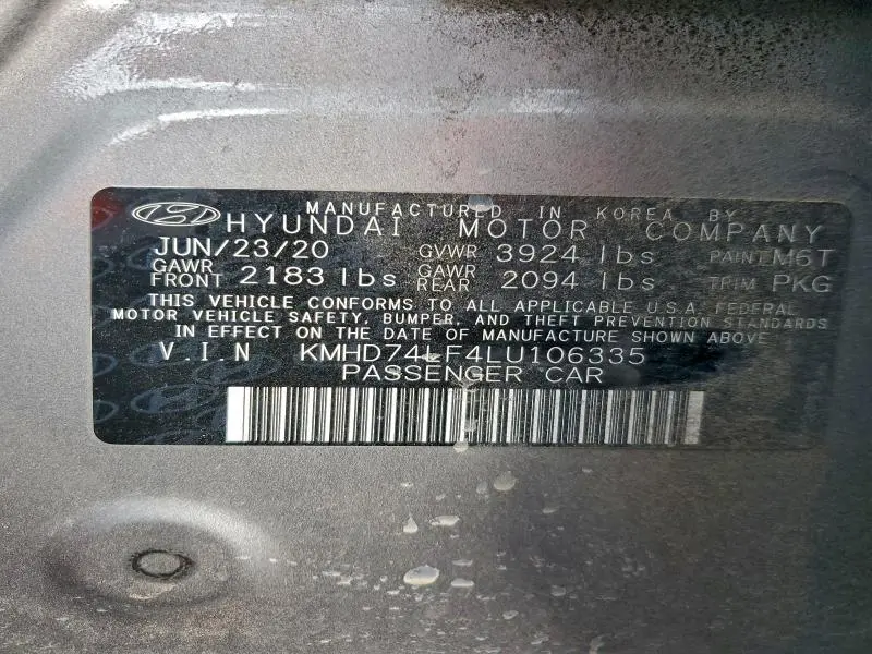 2020 HYUNDAI ELANTRA SE  