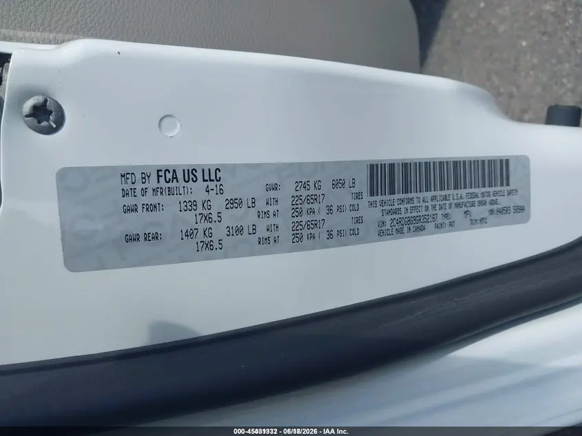 2016 DODGE GRAND CARAVAN SE PLUS
