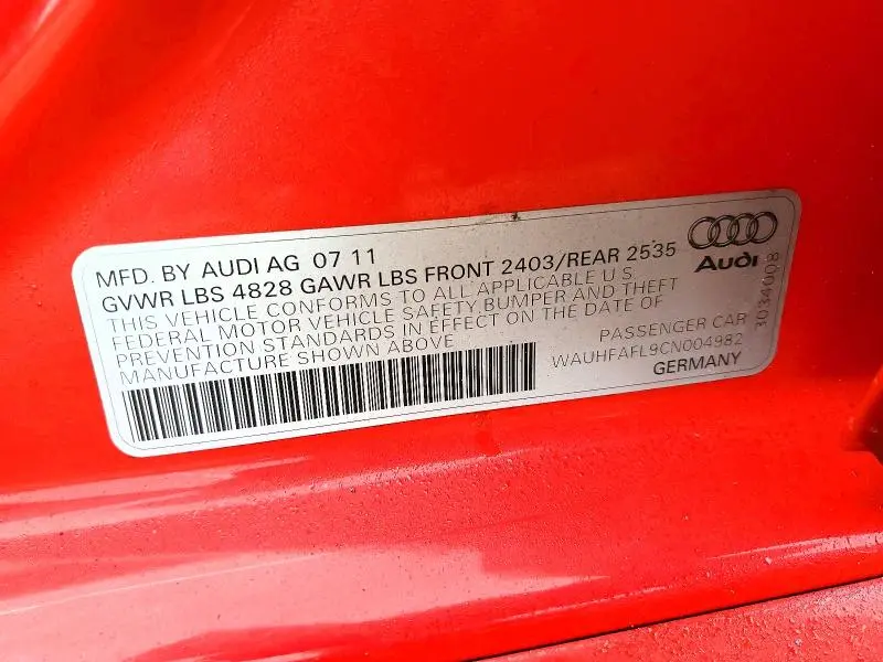2012 AUDI A4 PREMIUM PLUS  