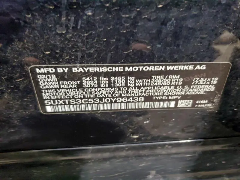 2018 BMW X3 XDRIVEM40I  