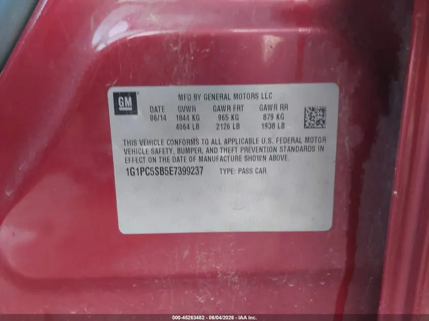 2014 CHEVROLET CRUZE 1LT AUTO