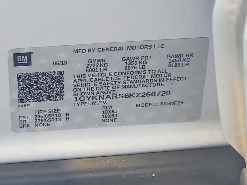 2019 CADILLAC XT5   