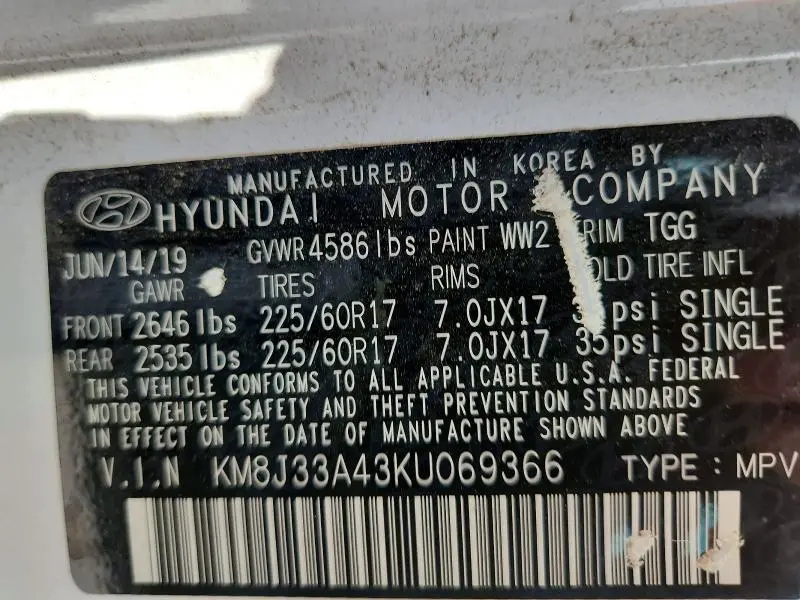 2019 HYUNDAI TUCSON VALUE  