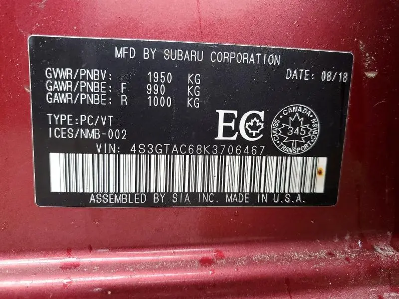 2019 SUBARU IMPREZA PREMIUM  