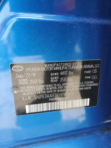 2019 HYUNDAI SONATA LIMITED