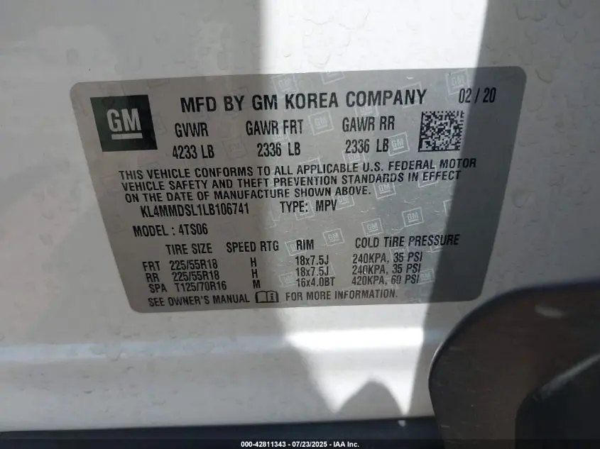 2020 BUICK ENCORE GX FWD SELECT