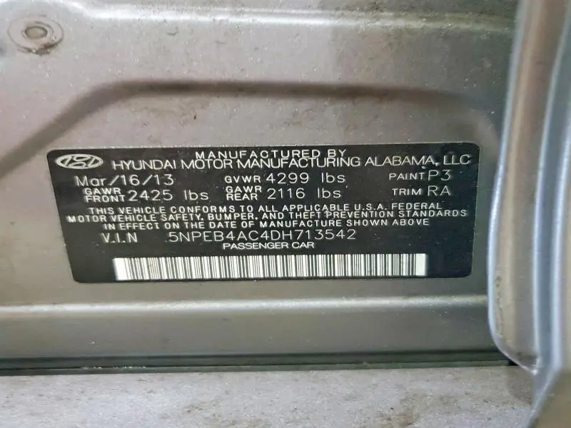 2013 HYUNDAI SONATA GLS  