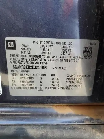 2013 BUICK ENCLAVE   