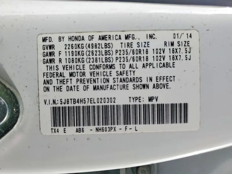 2014 ACURA RDX TECHNOLOGY  