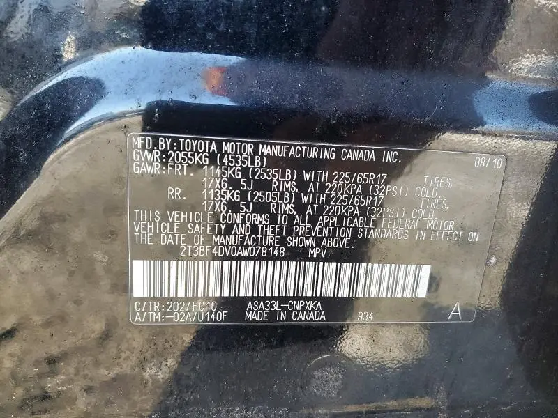 2010 TOYOTA RAV4   