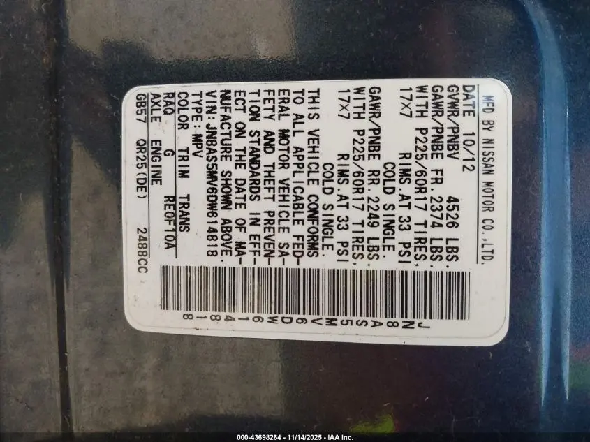 2013 NISSAN ROGUE SV