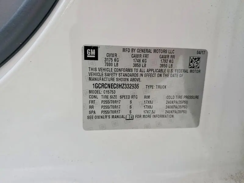 2017 CHEVROLET SILVERADO C1500  