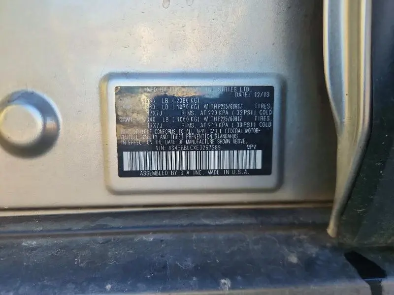 2014 SUBARU OUTBACK 2.5I LIMITED  