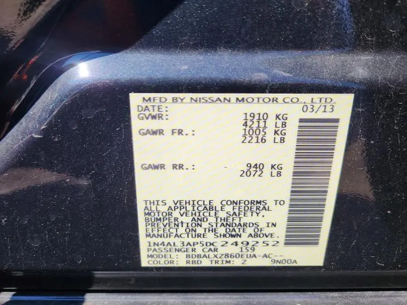 2013 NISSAN ALTIMA 2.5  