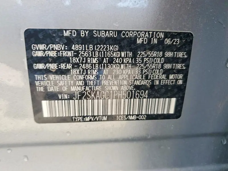 2023 SUBARU FORESTER SPORT  