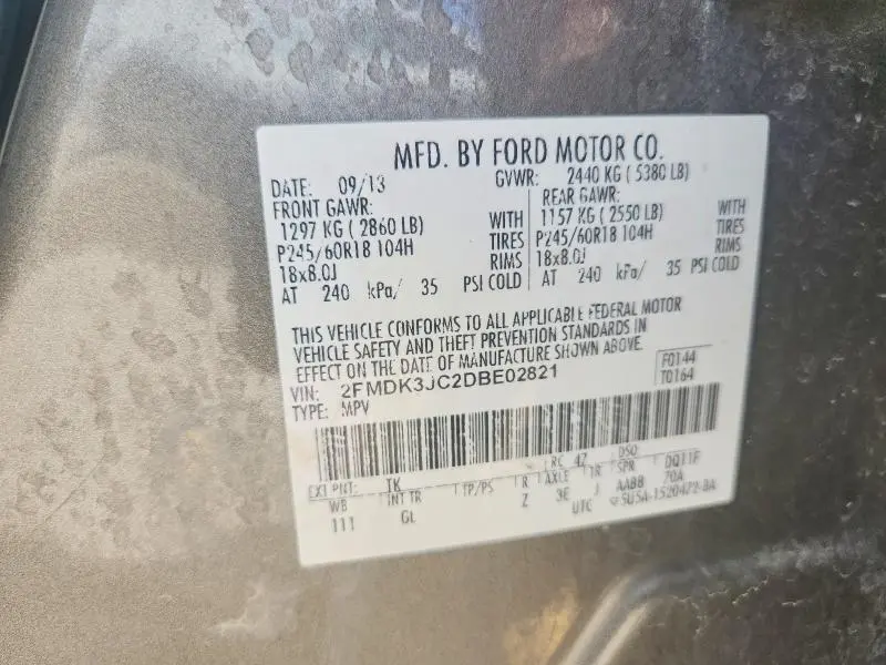 2013 FORD EDGE SEL  