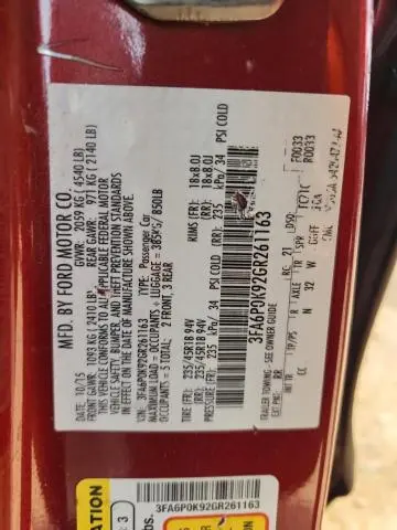 2016 FORD FUSION TITANIUM  