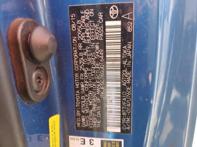 2016 TOYOTA SCION TC   