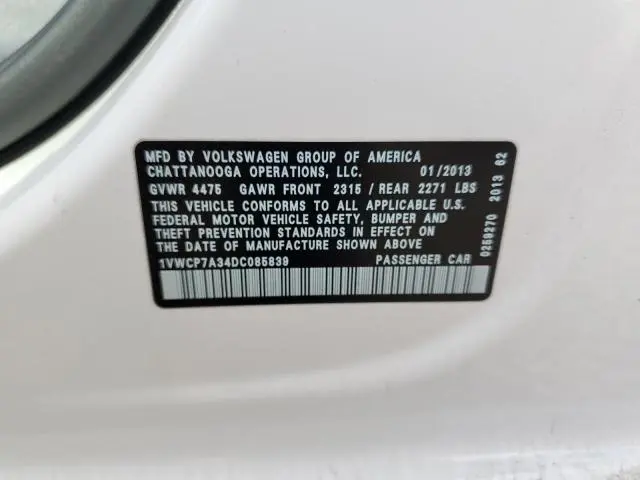 2013 VOLKSWAGEN PASSAT SEL