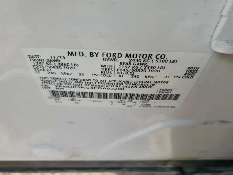 2014 FORD EDGE LIMITED  