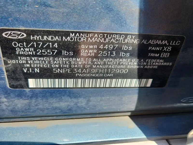 2015 HYUNDAI SONATA LIMITED  