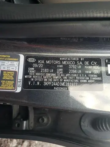 2021 KIA FORTE FE  
