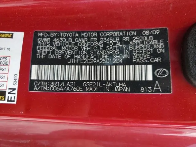 2010 LEXUS IS 350  