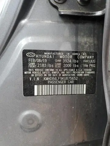 2019 HYUNDAI ELANTRA SEL  