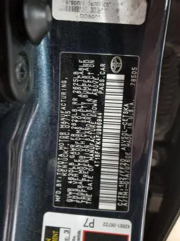 2015 TOYOTA CAMRY LE  