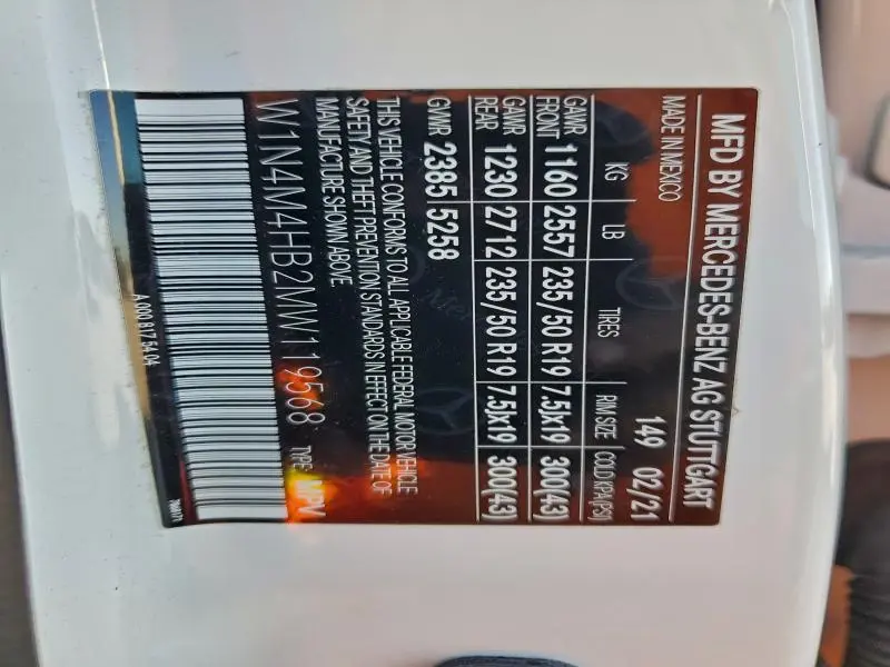 2021 MERCEDES-BENZ GLB 250 4MATIC  