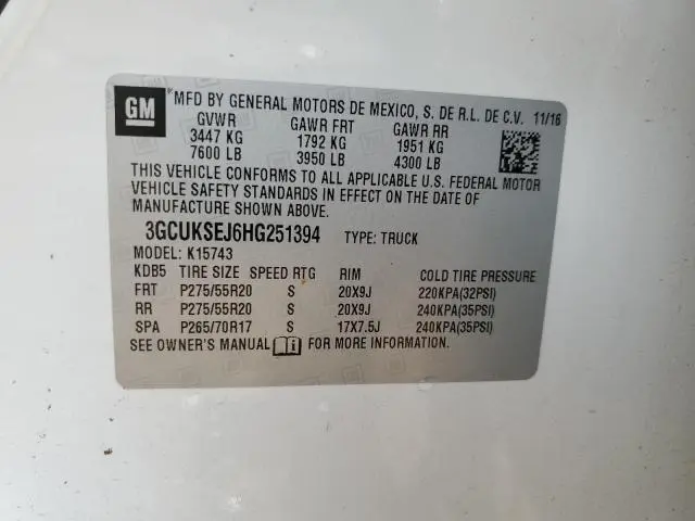 2017 CHEVROLET SILVERADO K1500 LTZ  