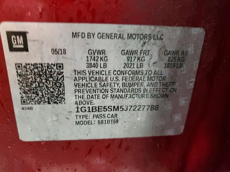 2018 CHEVROLET CRUZE LT  