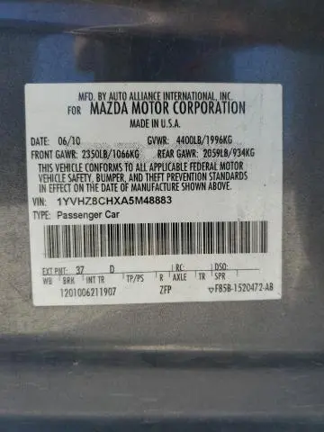 2010 MAZDA 6 I  