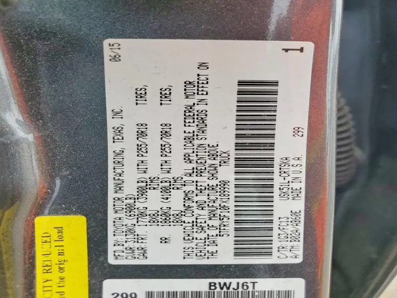 2015 TOYOTA TUNDRA SR5  
