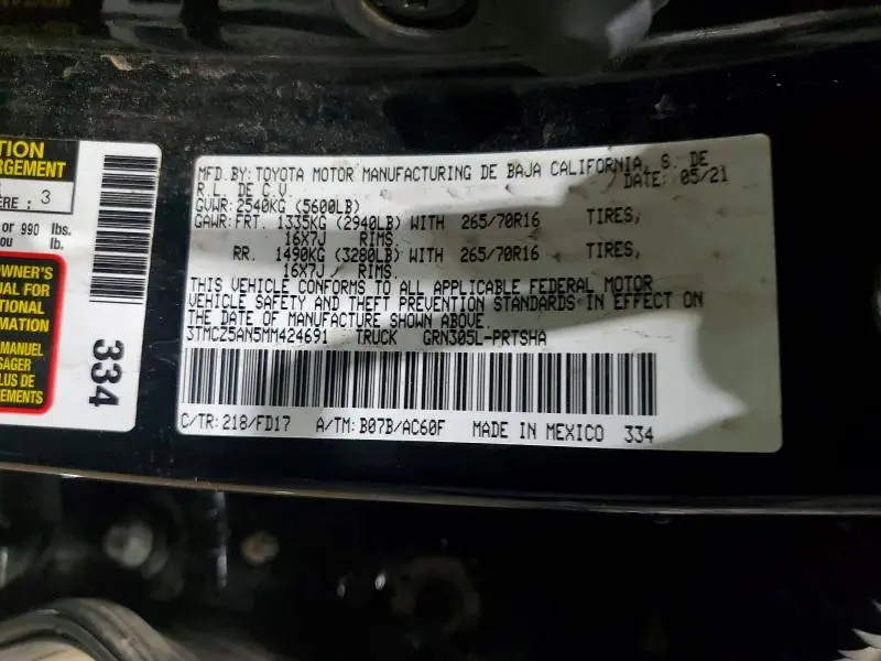 2021 TOYOTA TACOMA TRD OFF-ROAD  