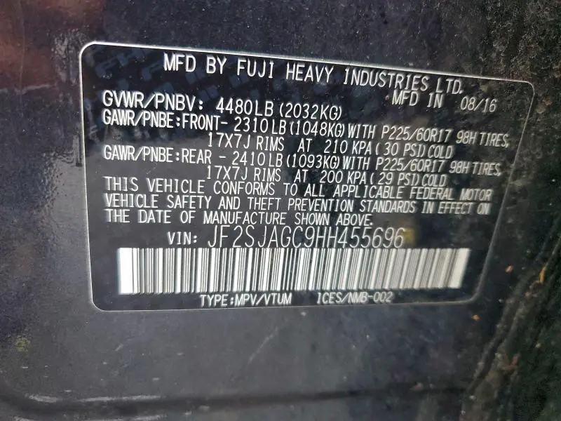 2017 SUBARU FORESTER 2.5I PREMIUM  