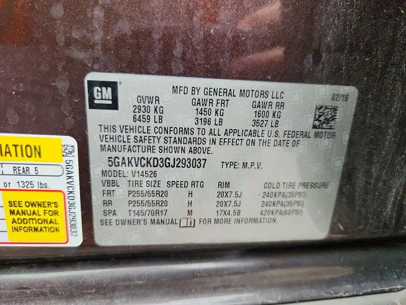 2016 BUICK ENCLAVE   